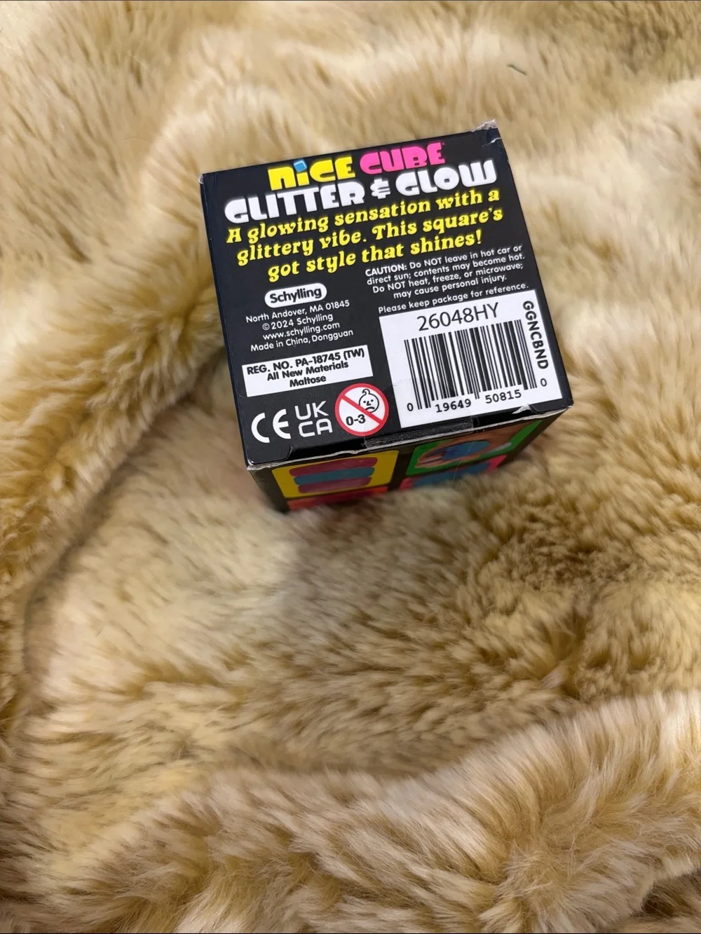 Nee Doh Nice Cube Glitter & Glow Stress Toy - Blue